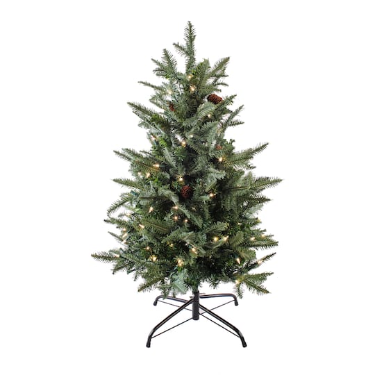 3ft. Pre-Lit Evergreen Pathway Artificial Christmas Tree, Clear Lights